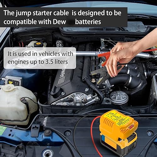 Miniatura 9 de Arrancadores de coche, adaptador de arranque para batería DeWalt de 20 V 18 V, batería de coche de calibre 11, cables de refuerzo automotrices para