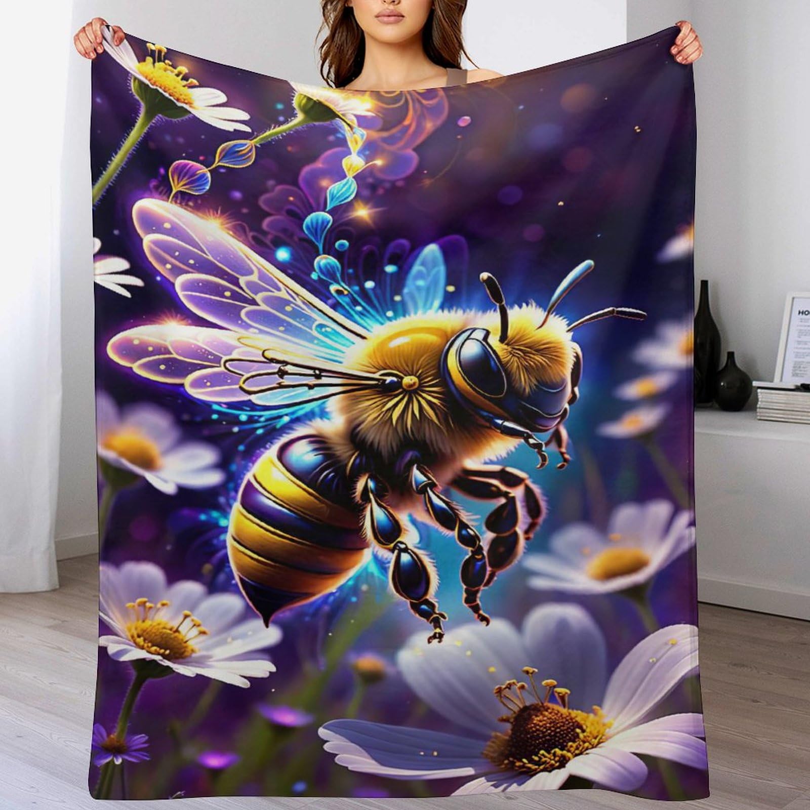 Couverture pour abeille mignonne lavable à la machine contre le froid