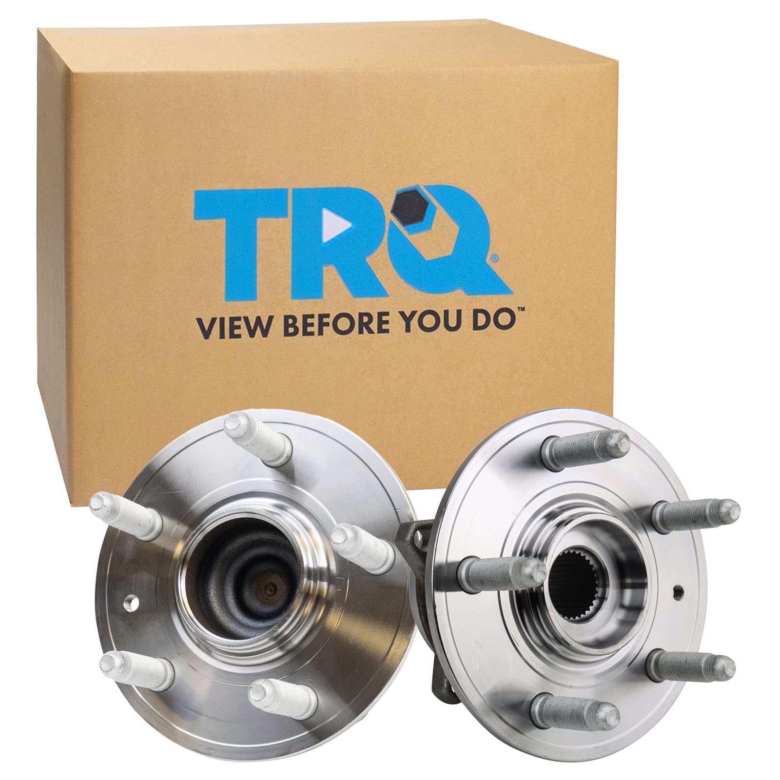 TRQ 2 Piece Wheel Bearing &amp; Hub Assembly Set Compatible with 2012-2016 Tesla S
