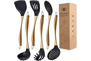 Exquisite Cooking Utensils Set in Radiant Gold: A Culinary Masterpiece for the Elegant Kitchen