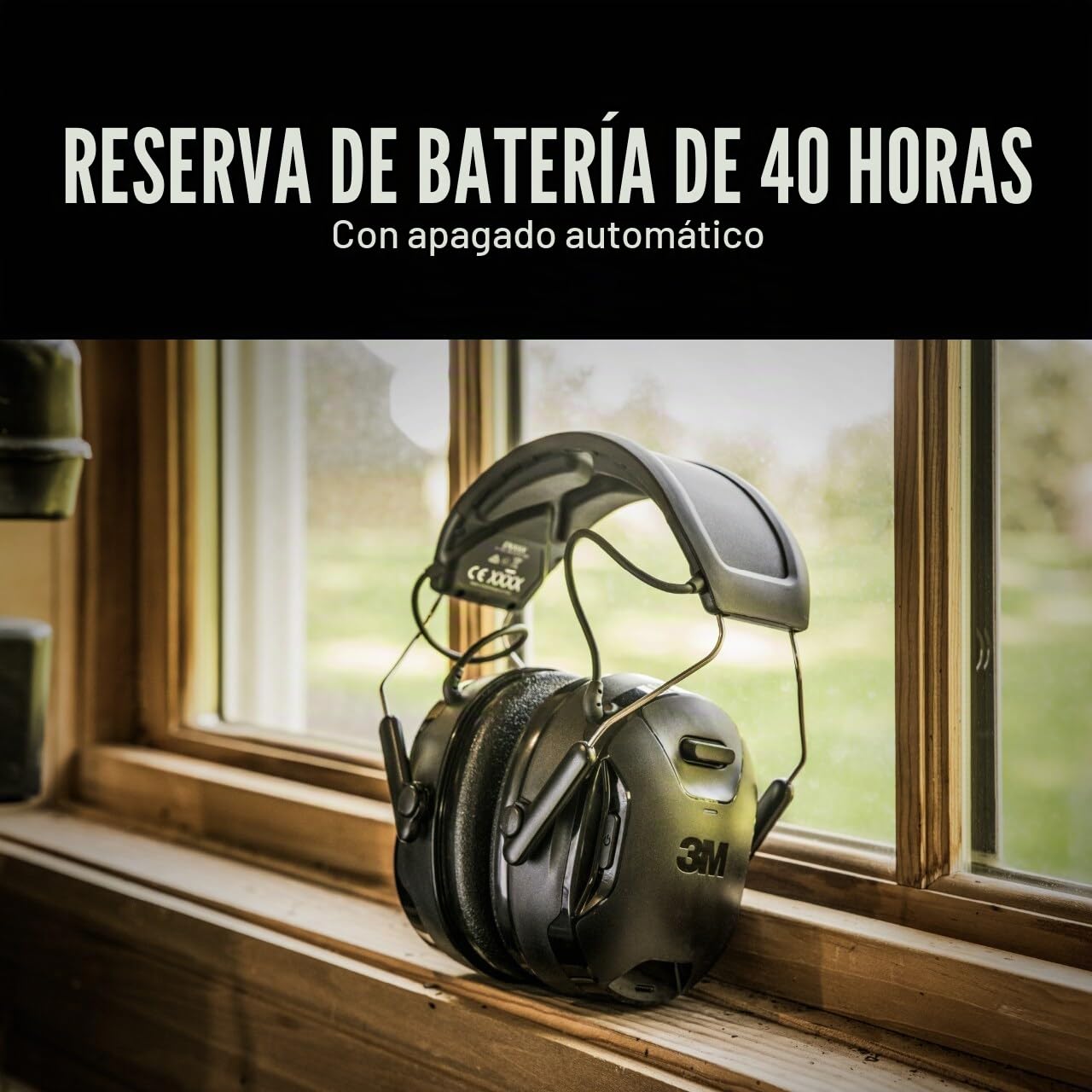 3M WorkTunes Connect & Protector auditivo Solar, Auriculares con energía Solar y luz con tecnología de autocarga, NRR 26 dB, Orejeras inalámbricas con tecnología Bluetooth y micrófono Integrado