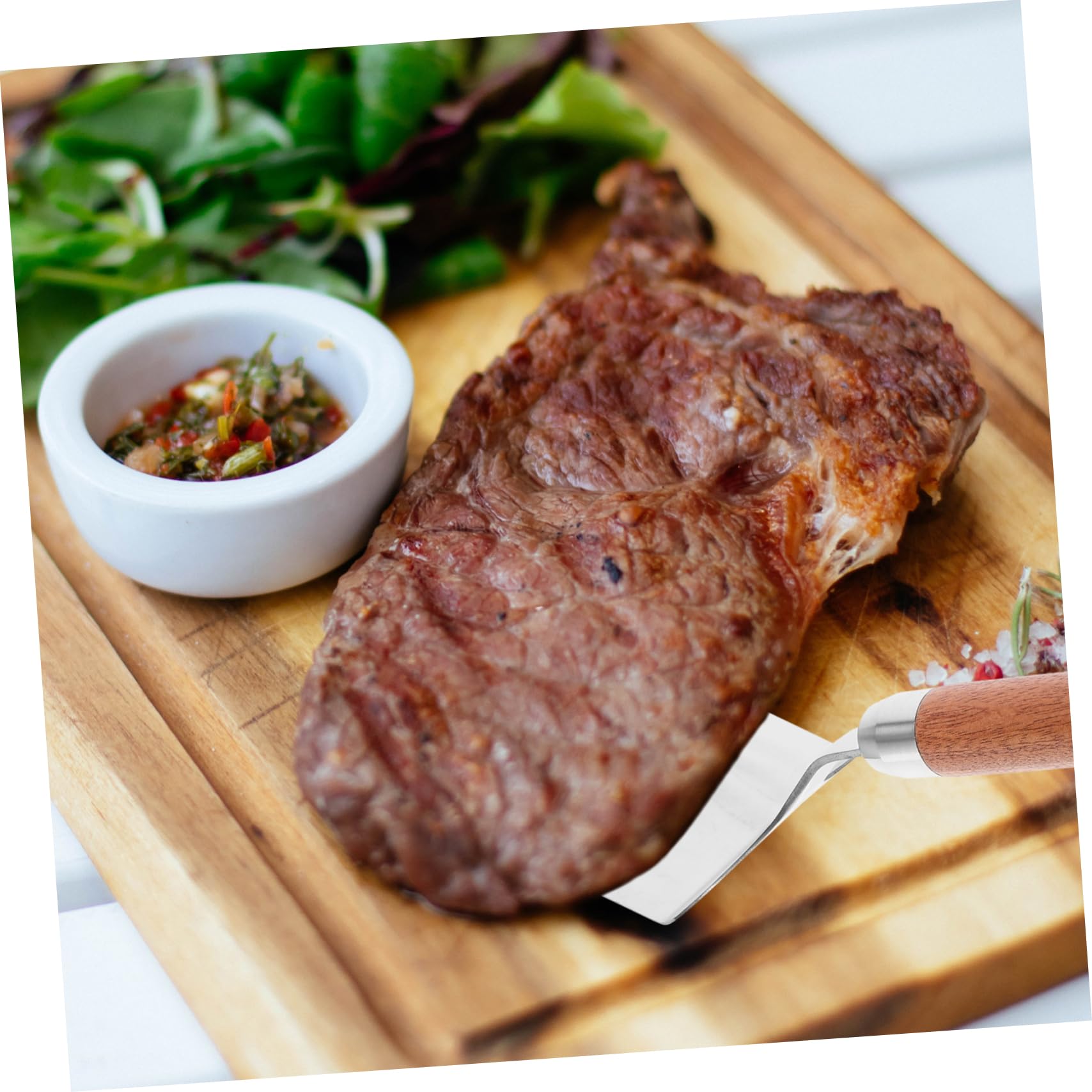 COLLBATH 5stücke Spatula Mit Holzgriff Multifunktionale Küchenhilfe Wenden Von Steak Pfannkuchen Und Pizza Leicht Zu Reinigen Für Täglichen Gebrauch