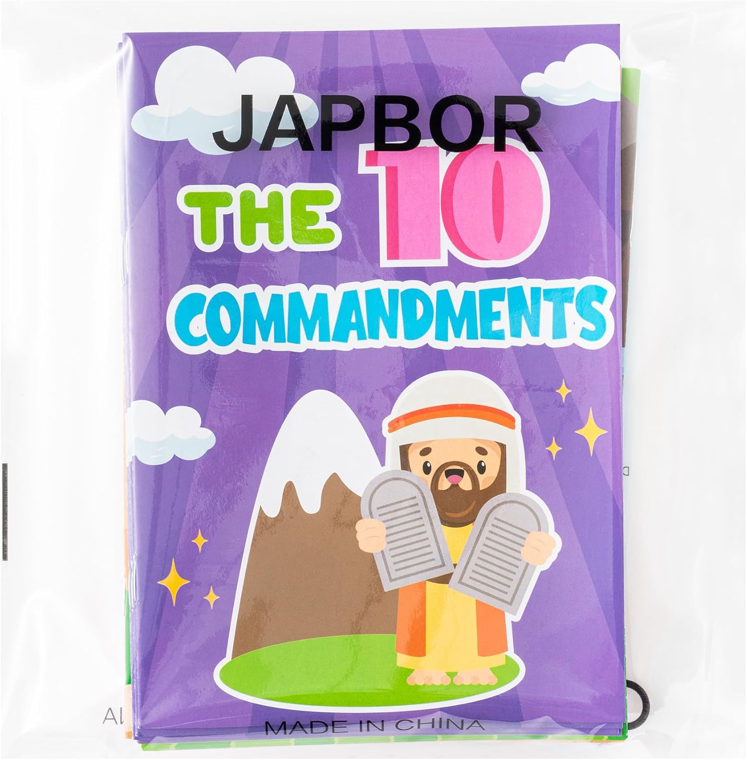 JAPBOR The Ten Commandments Coloring Books - 24PCS Christian Coloring Books Bulk 10 Commandments Crafts for Kids, Religious Party Favor Jesus Bible Sunday School Painting Drawing Booklet