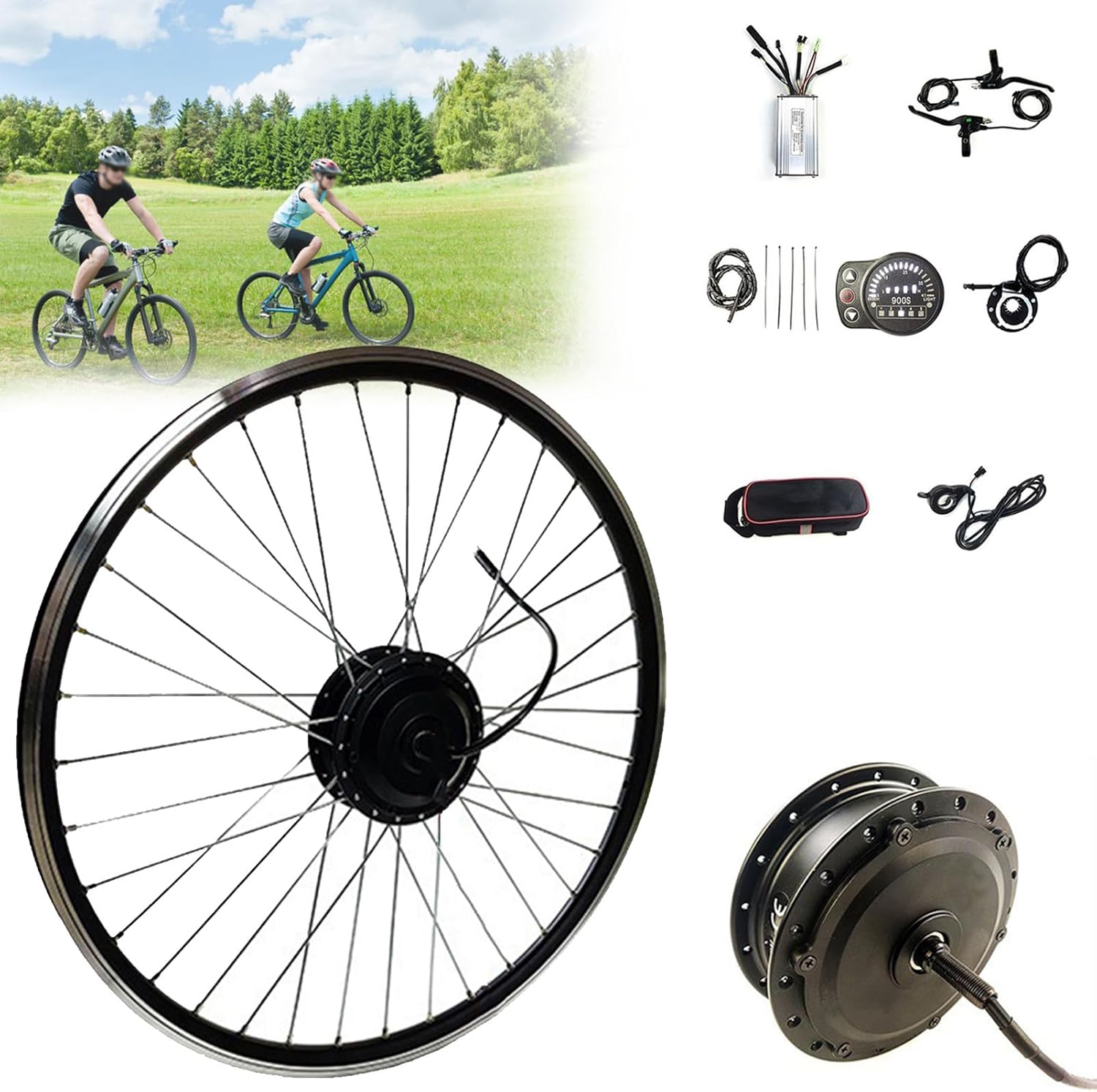 変換キット、Ebike変換キット、マウンテンバイクリム付きハブ