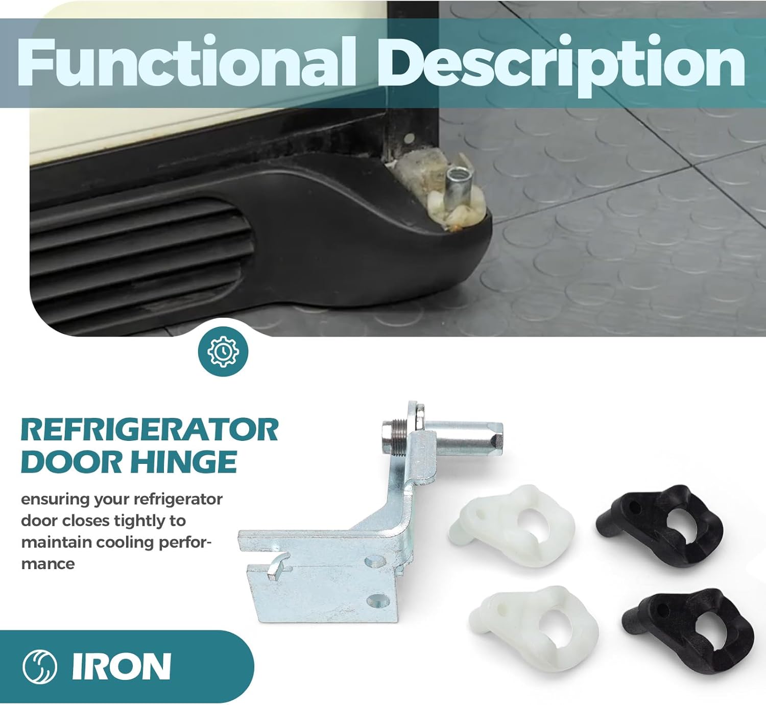 5303918455 Refrigerator Door Hinges Kit Adjustable for Frigidaire/Electrolux Refrigerators