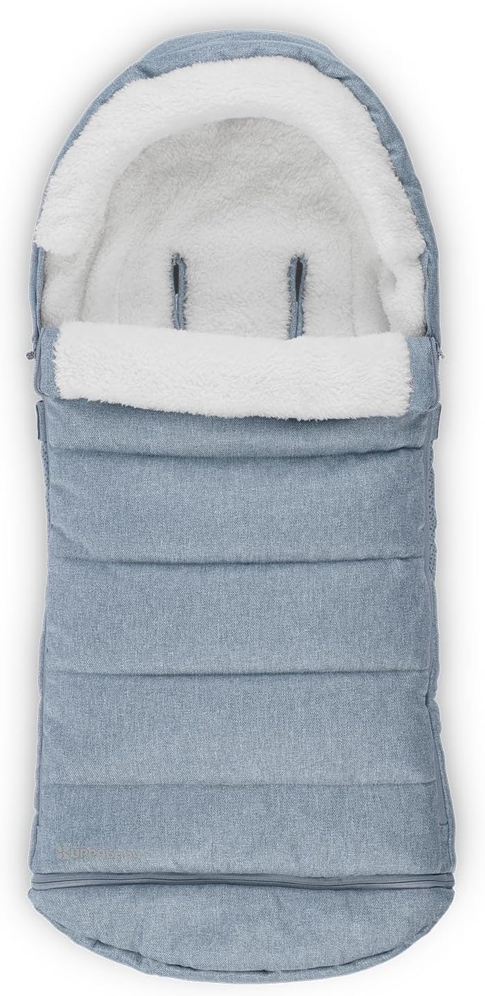 CozyGanoosh Stroller Footmuff Gregory – Blue Melange – Ultra-Warm, Water-Resistant Winter Cover, Windproof Fleece-Lined Sleeping Bag, Compatible with Vista, Cruz, Ridge, Minu