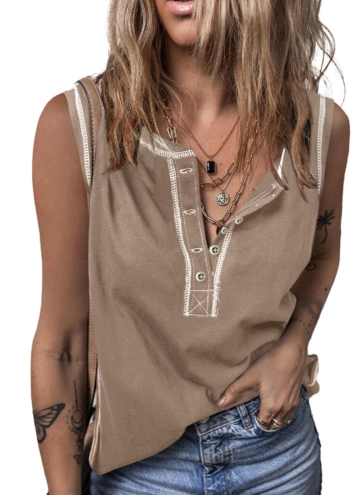 SHEWIN Womens Tank Tops Sleeveless Shirts Pullover Beach Vacation Clothes Business Causal Outfits Summer Tops for Women 2026