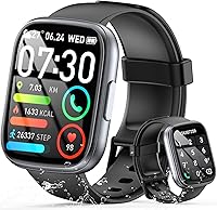 Poounur T80 Smart Watch for Men Women: Bluetooth Calls, 1.95" HD Touch Screen, Heart Rate Sleep Monitor, 120+ Sports Modes, IP68 Waterproof, 7-Day Battery