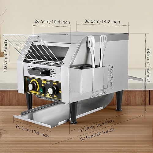 Miniatura 5 de Dyna-Living 300 SlicesHour Commercial Toaster & 110V 1400W Bubble Waffle Maker for Home Use