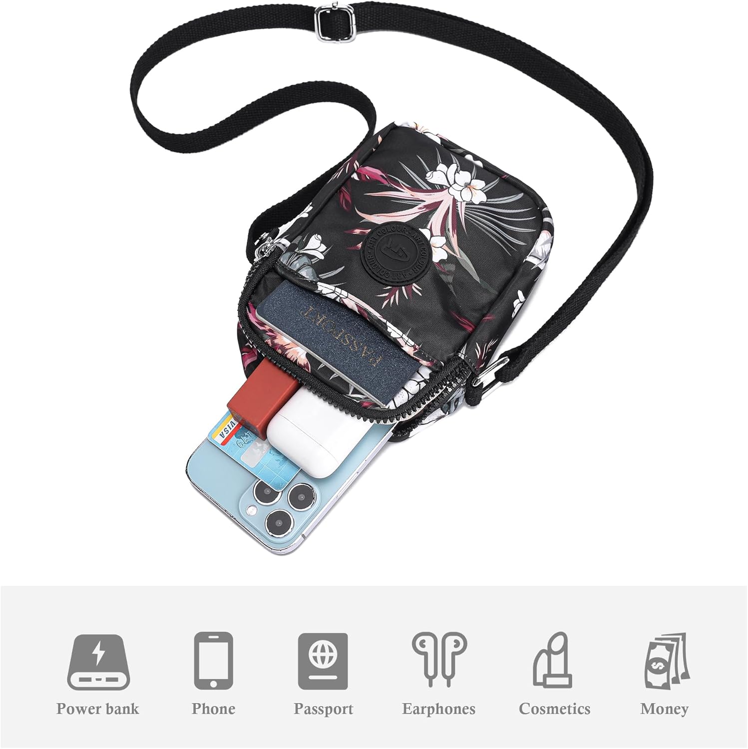 AOCINA Small Crossbody Purses for Teen Girl Stuff Cell Phone Purse Lightweight Nylon Mini Cross Body Bag Cute Wallet Bag - Image 5