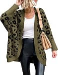 BTFBM Cardigan pour les femmes Leopard manches longues ouvertes Cardigans avant Pantoufles Poches enroulées 2026 Étoffes de printemps