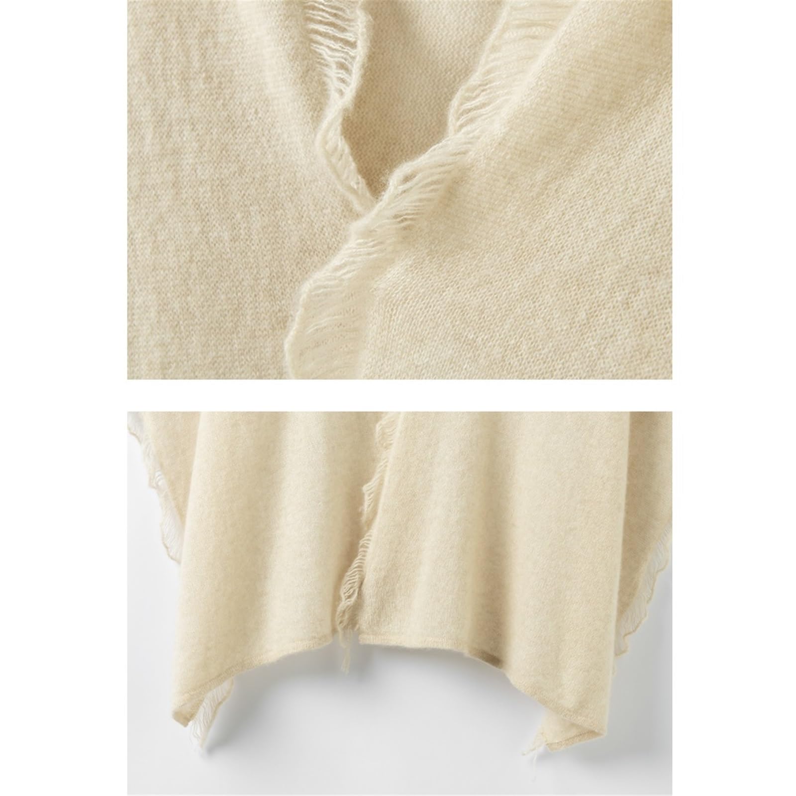 Cárdigan de cachemir punto for mujer, color liso, bufanda, chal cálido con apertura frontal Chal de invierno
