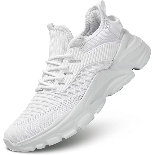 Men's Running Shoes, Non Slip, Breathable, Lightweight Fashion Sneakers, Slip Resistant Athletic Sports Walking Gym Work Shoes