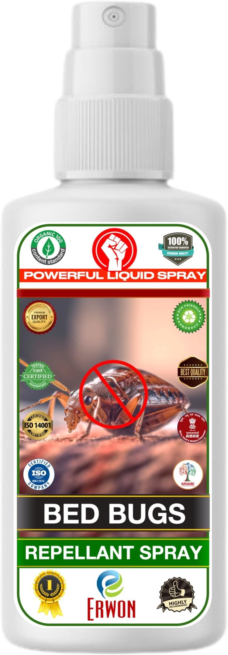 Erwon® Bed Bugs Repellant Spray | Ready to use | Long Lasting Protection | Irritant-Free | Eco-Friendly | Non-Toxic & Biodegradable | Pet-Safe | Chemical Free (15 days Protection) (200 ml)