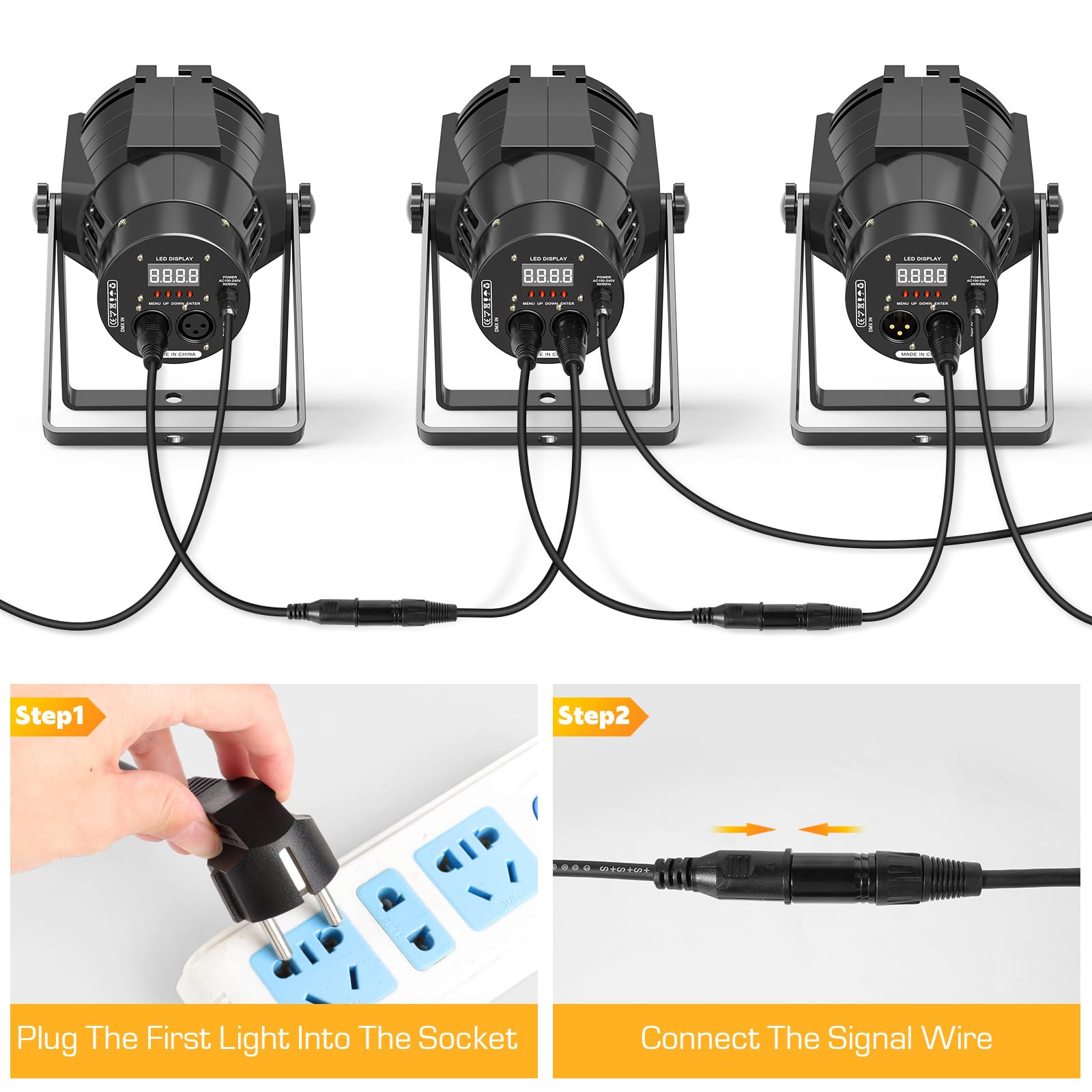 80W Par LED Foco para Escenario COB DMX con Blanco frío/Cálido, luz estroboscópica de escenario DJ con ventor parailad iglesia, concierto, boda, teatro, Navidad