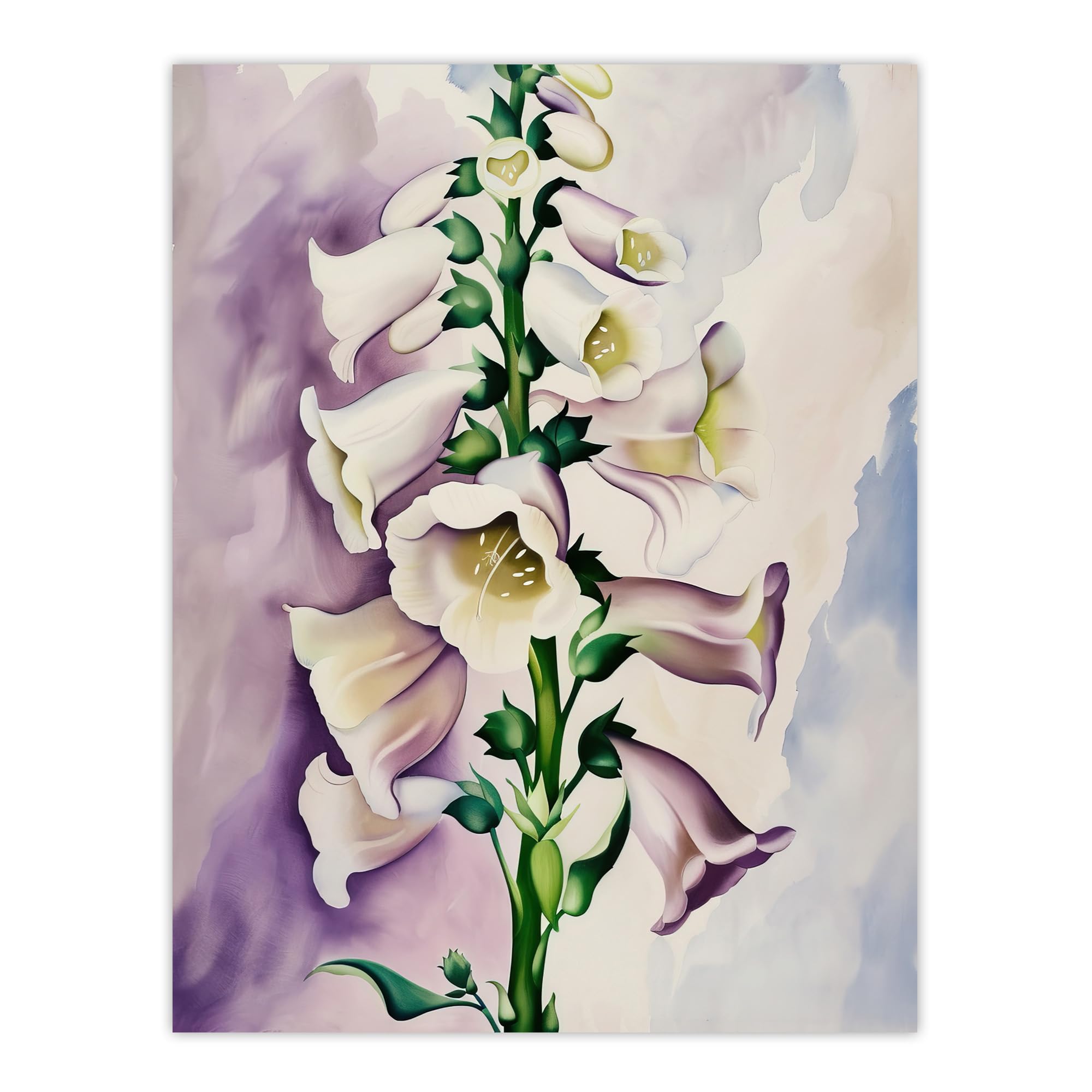 Artery8 Foxglove Digitalis Flower Botanical Watercolour Living Room Large Wall Art Poster Print Thick Paper 18X24 Inch
