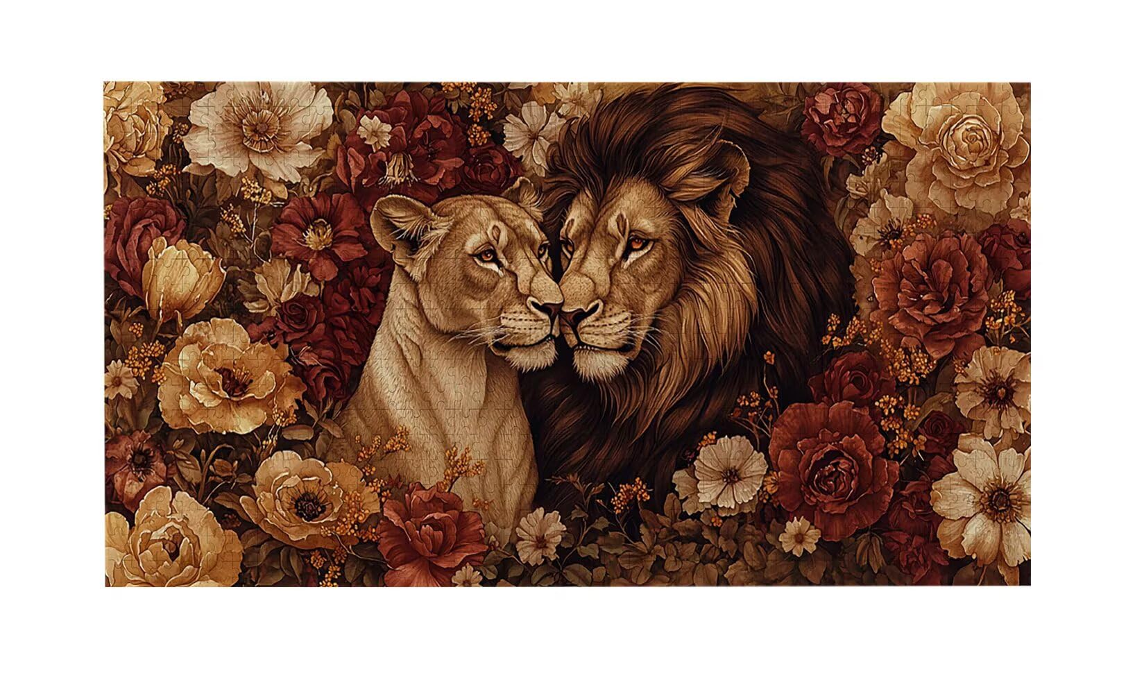 Puzzle de Madera para Adultos 1312 Piezas - León de Pareja, Obra de Arte de Juego de Rompecabezas para Adultos, Puzzle de Impresión de Alta Definición Multicolor, Pasatiempo Creativo Regalo b-797