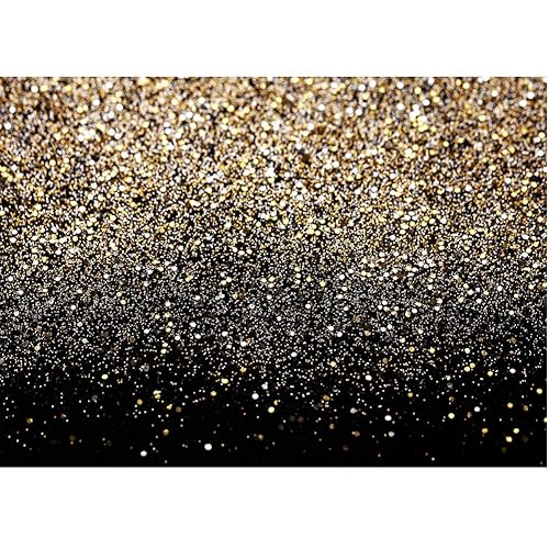 SJOLOON Black and Gold Backdrop Gold Spots Backdrop Vinyl Photography Backdrop Vintage Background for Family Birthday Party Newborn Studio Props 11547(8x6FT) - 8x6FT - Black