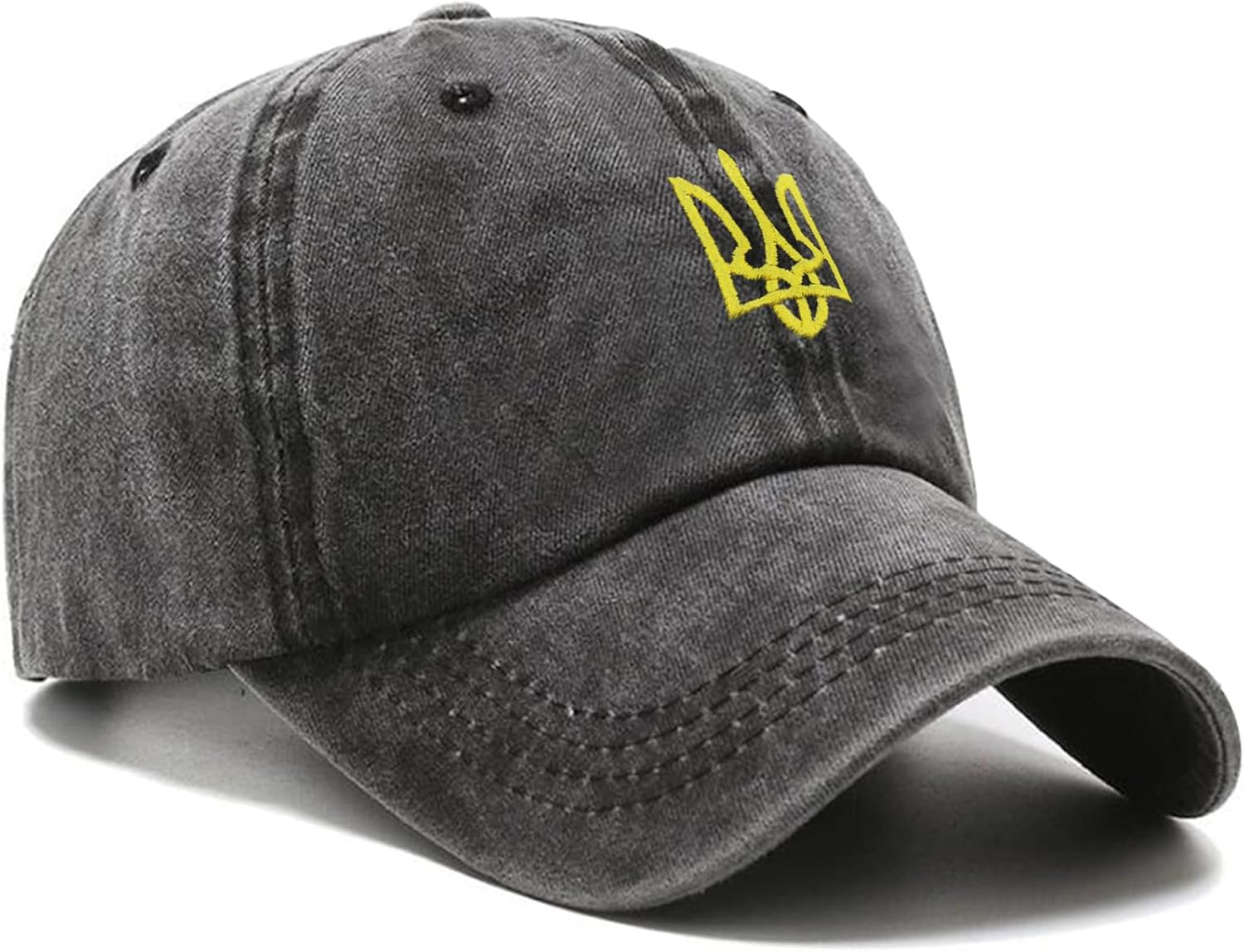 Embroidered Ukraine Hat Retro Vintage Washed Cotton Denim Baseball Caps - Image 2