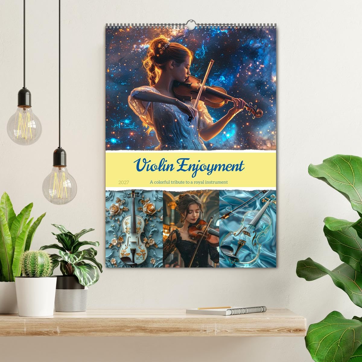 Violin Enjoyment (Wall Calendar 2027 DIN A2 portrait), CALVENDO 12 Month Wall Calendar: A royal instrument interpreted artistically