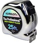 Komelon 435HV Mesure de bande professionnelle à haute visibilité, 35-Feet par 1-Inch, Chrome