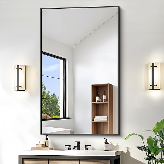 KOCUUY Black Rectangle Mirror, 30"x48" Bathroom Mirrors for