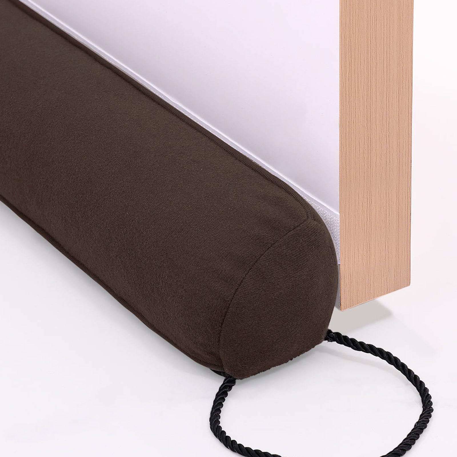 hyha 38 Inch Door Draft Stopper, Blocks Hot Cold Air with Removable Washable Cover, Gaps Up to 3 Inch, All-Season Noise and Wind Seal, Under Draft Stopper for Bottom of Door Window, Chocolate