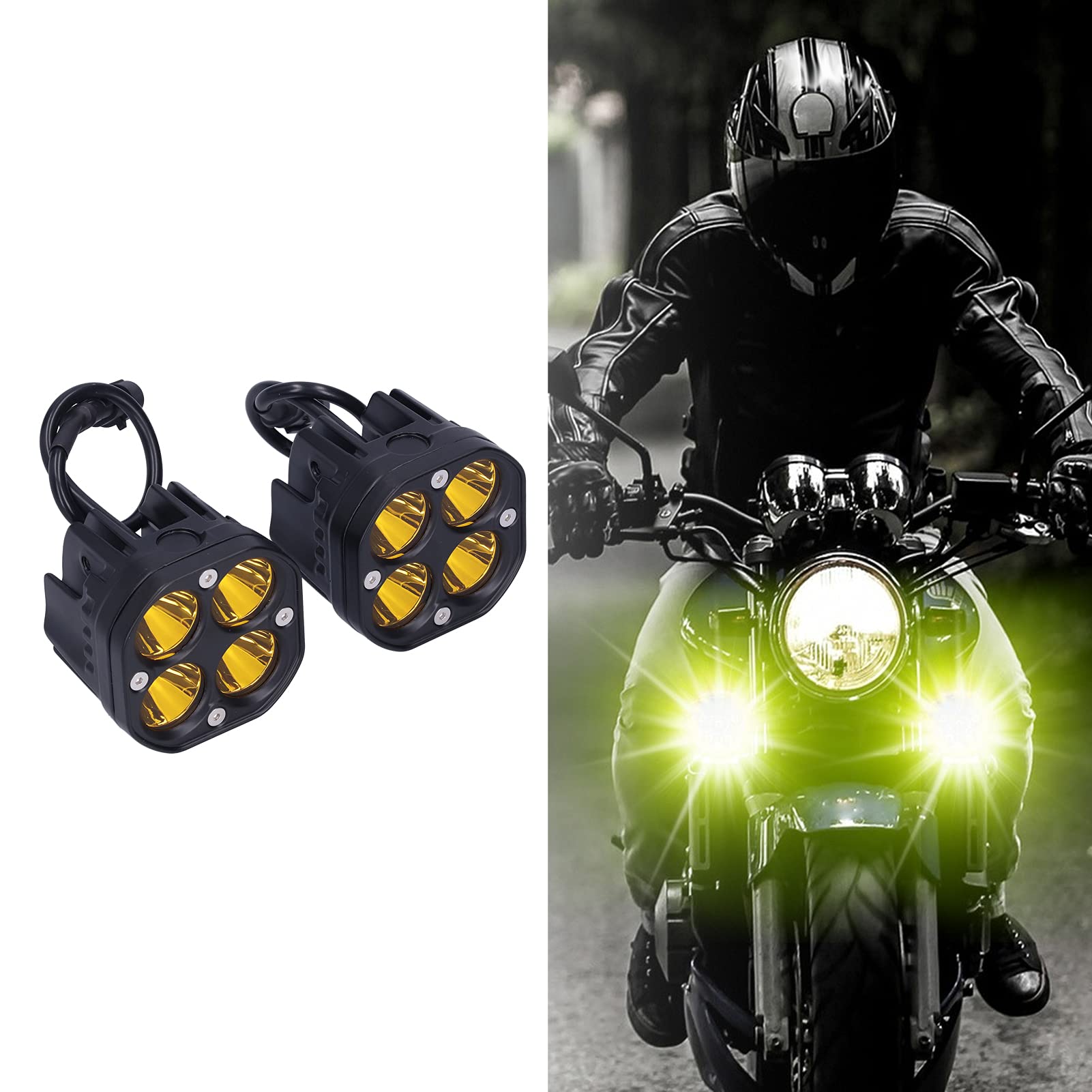 Fendinebbia da guida da 3 pollici 40W 6000K Faretto LED giallo universale per moto fuoristrada UTV 10V-30V