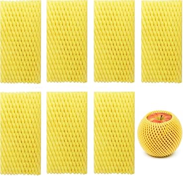 50 Pieces Fruit Protection Mesh Bags Foam Mesh Keep Safe Sleeves for Large Supermarkets, Shops, Yellow