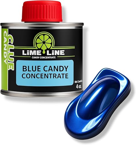 LiME LiNE Concentrado de caramelo transparente de 4 onzas, pintura automotriz base solvente (caramelo azul, 4 onzas)