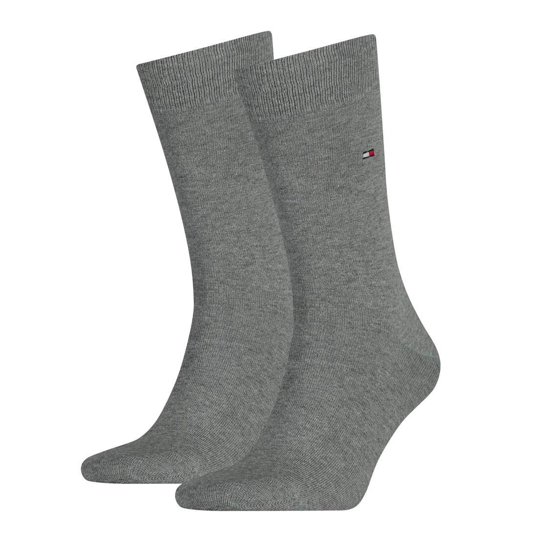 Tommy Hilfiger Men's Classic 2P Calf Socks, Middle Grey Melange, Size 47