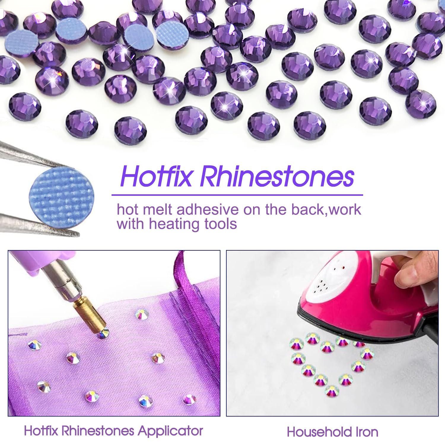 Strass Hotfix Cristalli Kit Da 1440 Strass A Caldo Con Cristalli E - Foto 9