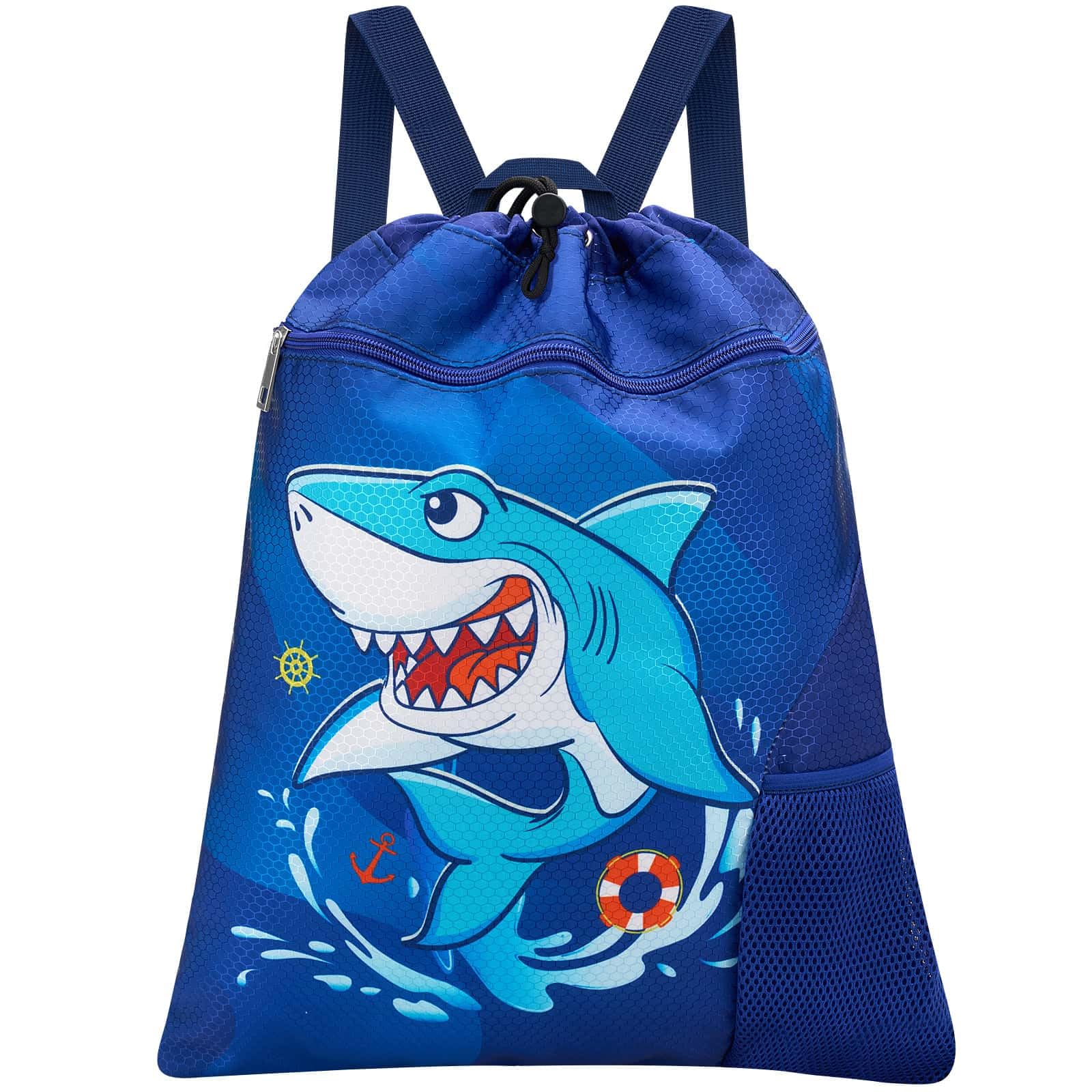 Gym Drawstring Bag - Gym PE Bag for Kids Waterproof Swimming Beach Shopping Yoga Backpack and Drawstring kids with Zippered Pocket and Water Bottle Pocket