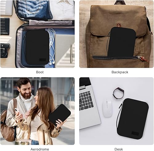 Miniatura 6 de Portatarjetas para pasaporte familiar, portatarjetas de cuero impermeable portátil, Soporte para pasaporte-NEGRO, Casual