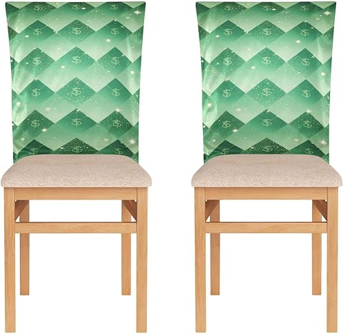 Dark Green Dollar Dorm Desk Chair Cover Anti-Dust for Dining Room Set of 2 decoración Cover for Chairs Dining Room protectores de sillas para comedor