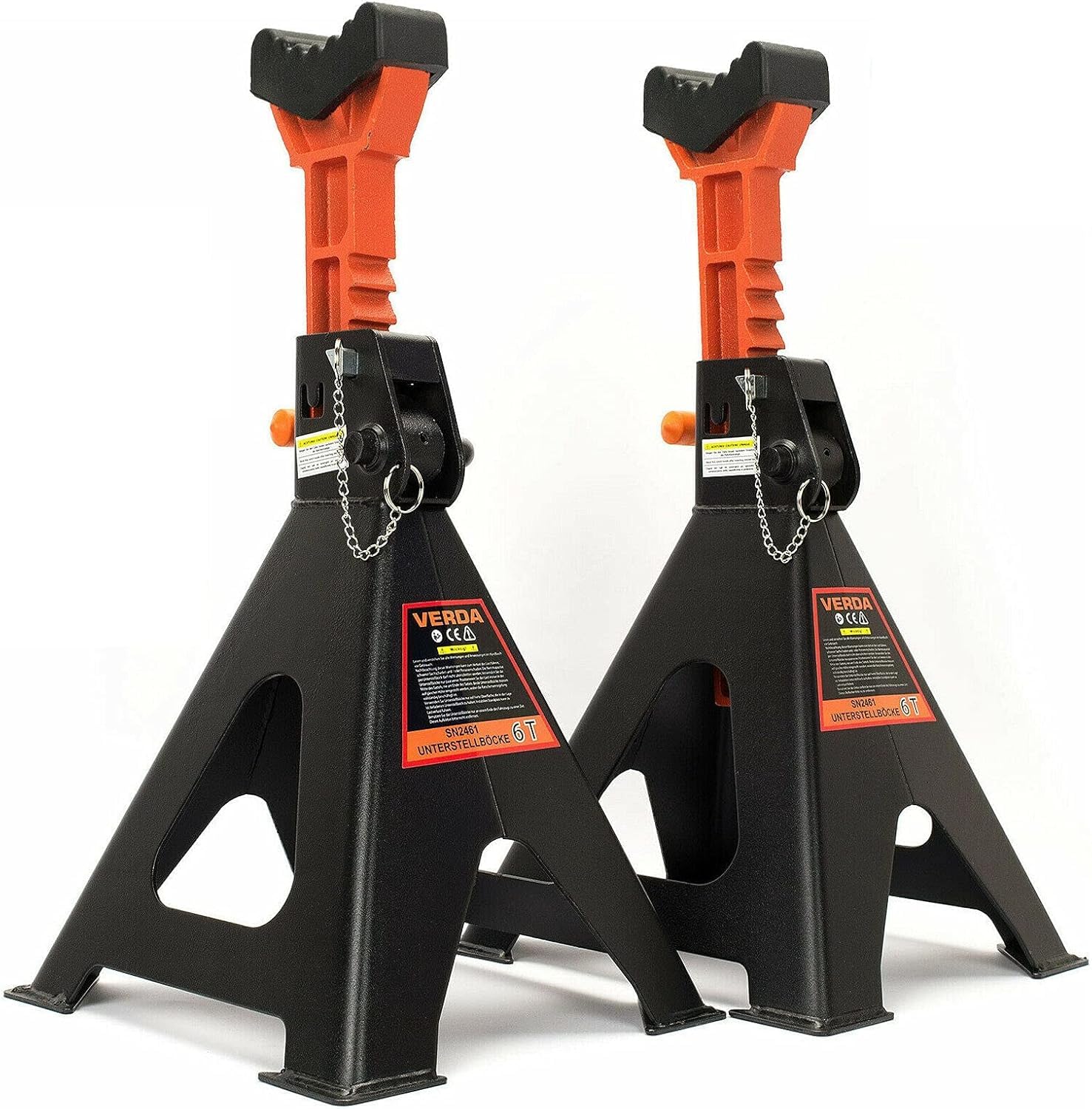 Verda Chandelles 6T 385-600 mm avec sécurité et support en caoutchouc pour cric - Choix du modèle - Changement de pneu professionnel