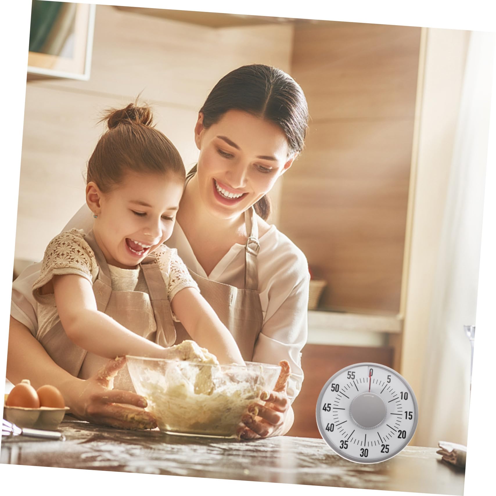 ULTECHNOVO Temporizador Mecánico Cuerpo de Abs Blanco de Cocina y Estudio, Cuenta Regresiva Alarma Adecuado para Cocinar, Hornear y Ejercicios