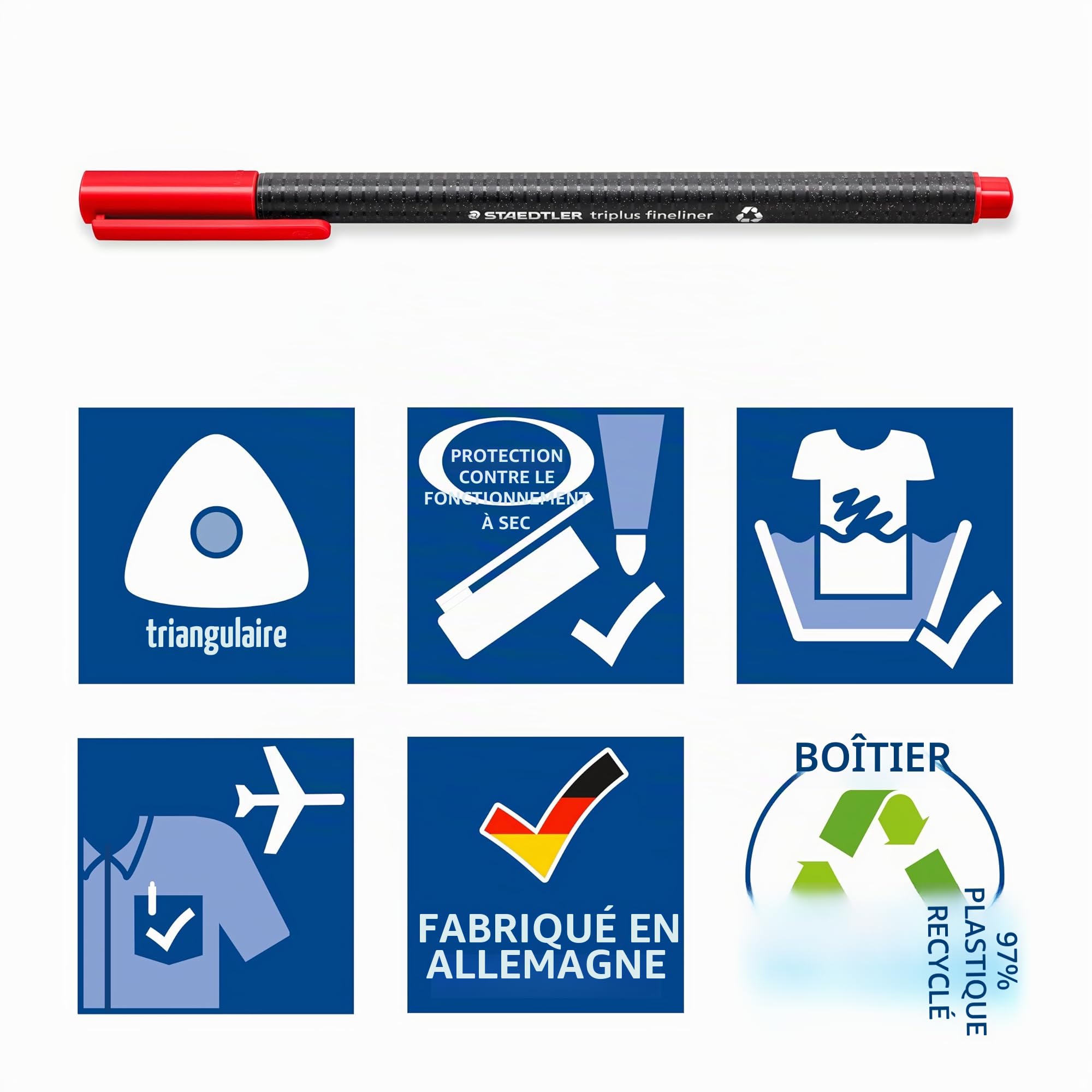Staedtler Triplus Fineliner, Feutres très fins de haute qualité pour écriture et contours, Pointe extra-fine de 0.3 mm, Étui carton de 60 couleurs lumineuses assorties, 334 C60