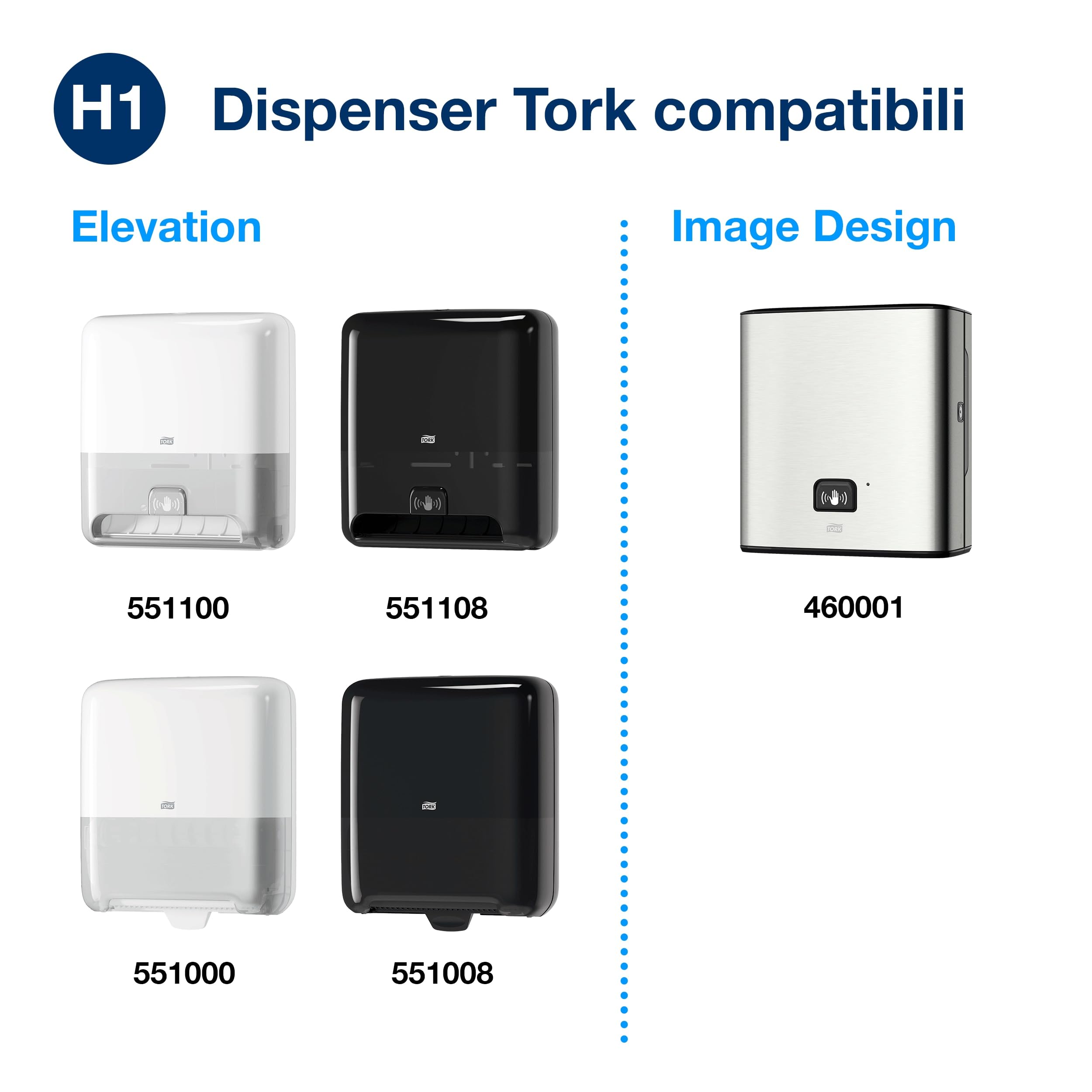Tork Matic Rotolo di asciugamani bianco H1, avanzato, goffrato per un'asciugatura efficiente, 6 rotoli da 150 m, 120069