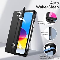 JETech iPad 11. 10. generáció tok ceruzatartóval, ütésálló védelem, állvánnyal - black 6
