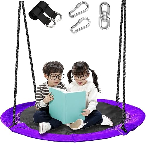 Columpio de árbol de platillo de 43 pulgadas para niños, columpio redondo volador resistente, textil impermeable y resistente a todo tipo de clima, disponible en Yaxa Venezuela