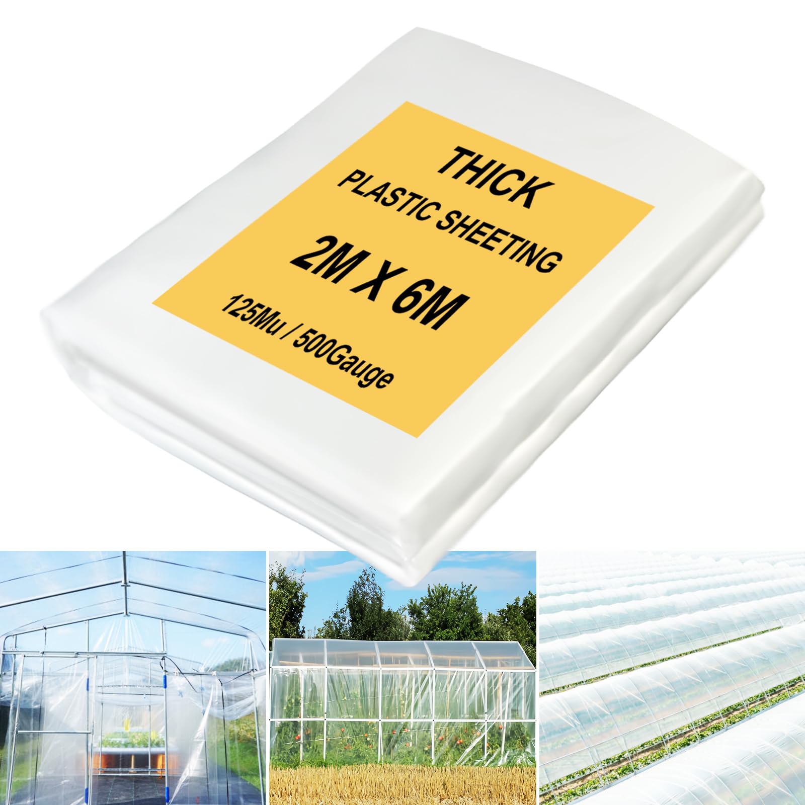 JNBGTU Plastic Sheeting Heavy Duty Polythene Sheeting, Thick Large Clear Plastic Dust Waterproof Sheets