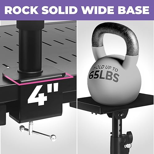 Miniatura 5 de Liquid Stands Soporte de escritorio para computadora portátil para estaciones de trabajo de piano, teclado y DJ, soporte de brazo ajustable de 9 x