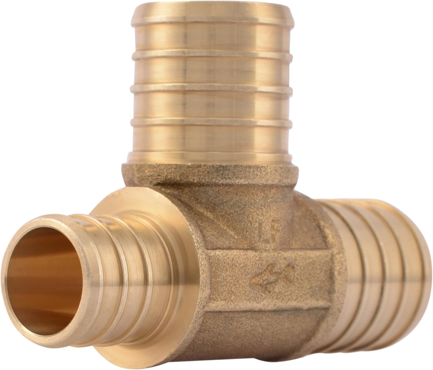 SharkBite 1 x 3/4 x 1 Inch Crimp Reducing Tee, Brass Plumbing Fitting, PEX Pipe, PE-RT, UC418LFA