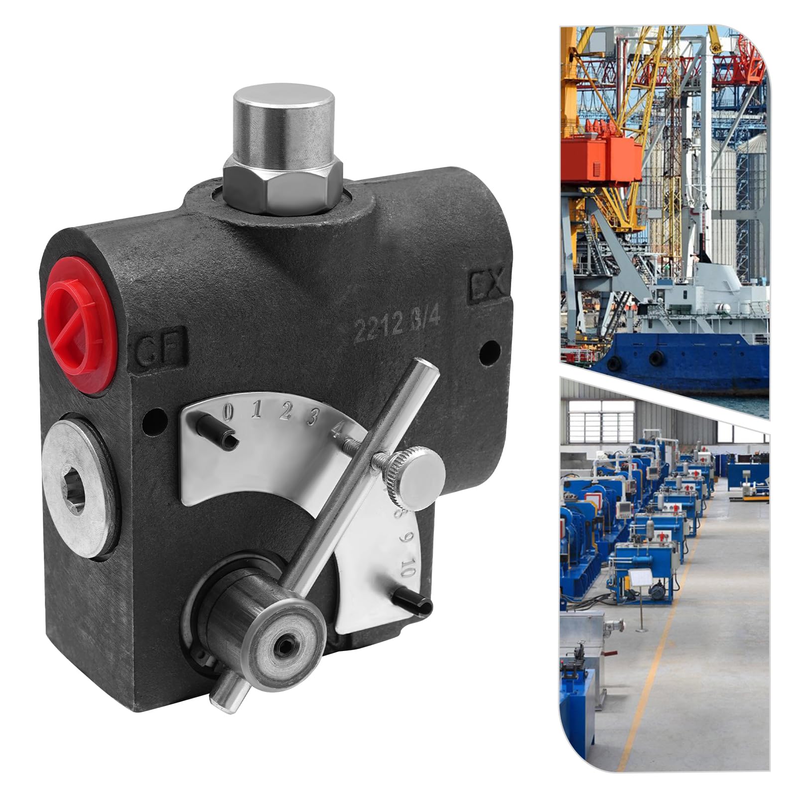 Hydraulic Adjustable Variable Flow Control Valve, Directional Acting Valve 0-30 GPM, 3000 PSI, 3/4
