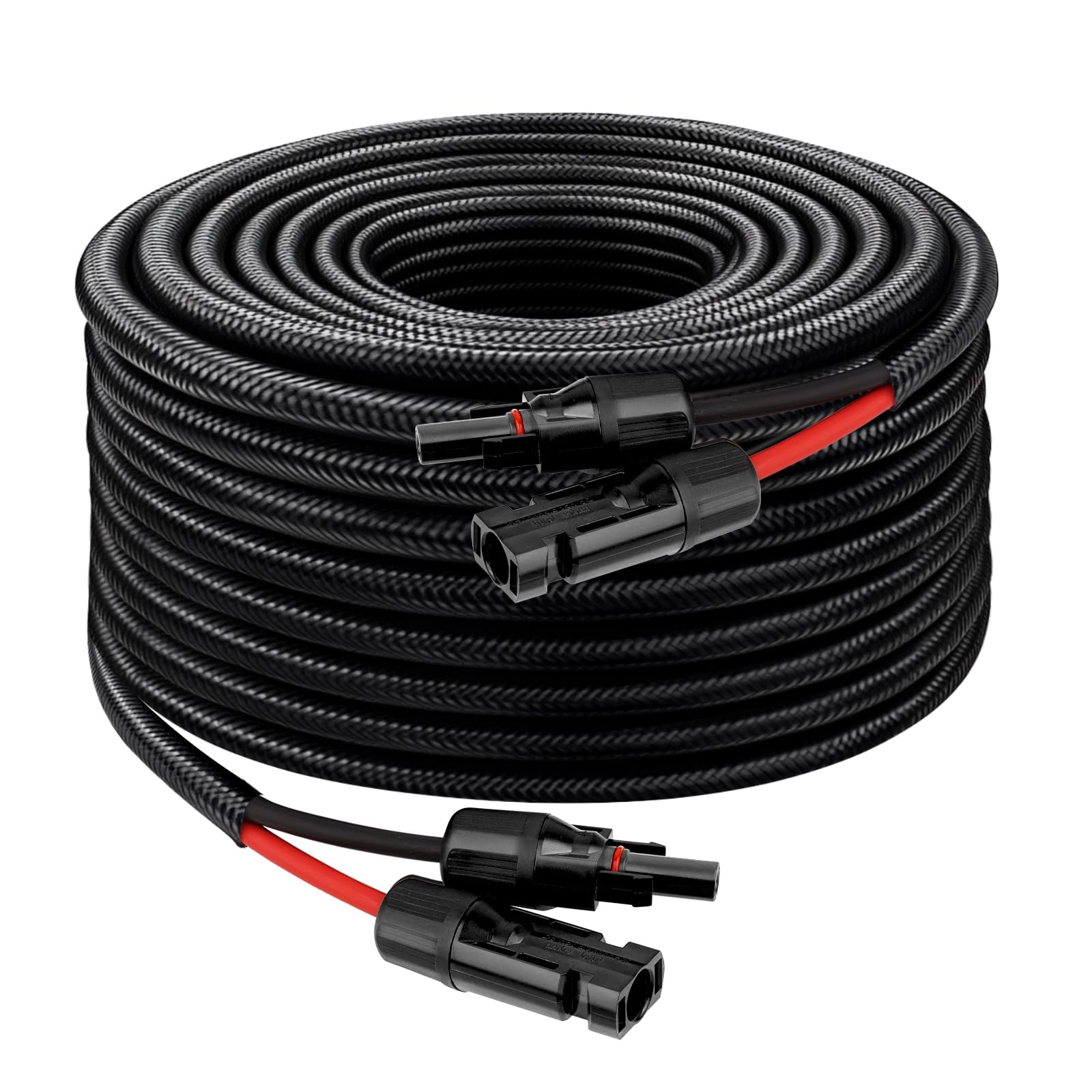 XRDS -RF Solar Panel Cable 30FT, 10AWG Solar Extension Cable with Male &amp; Female Solar Connectors, Flame-Retardant Protective Sleeving Solar Cable, Weatherproof PV Wire for Solar Panel Connection