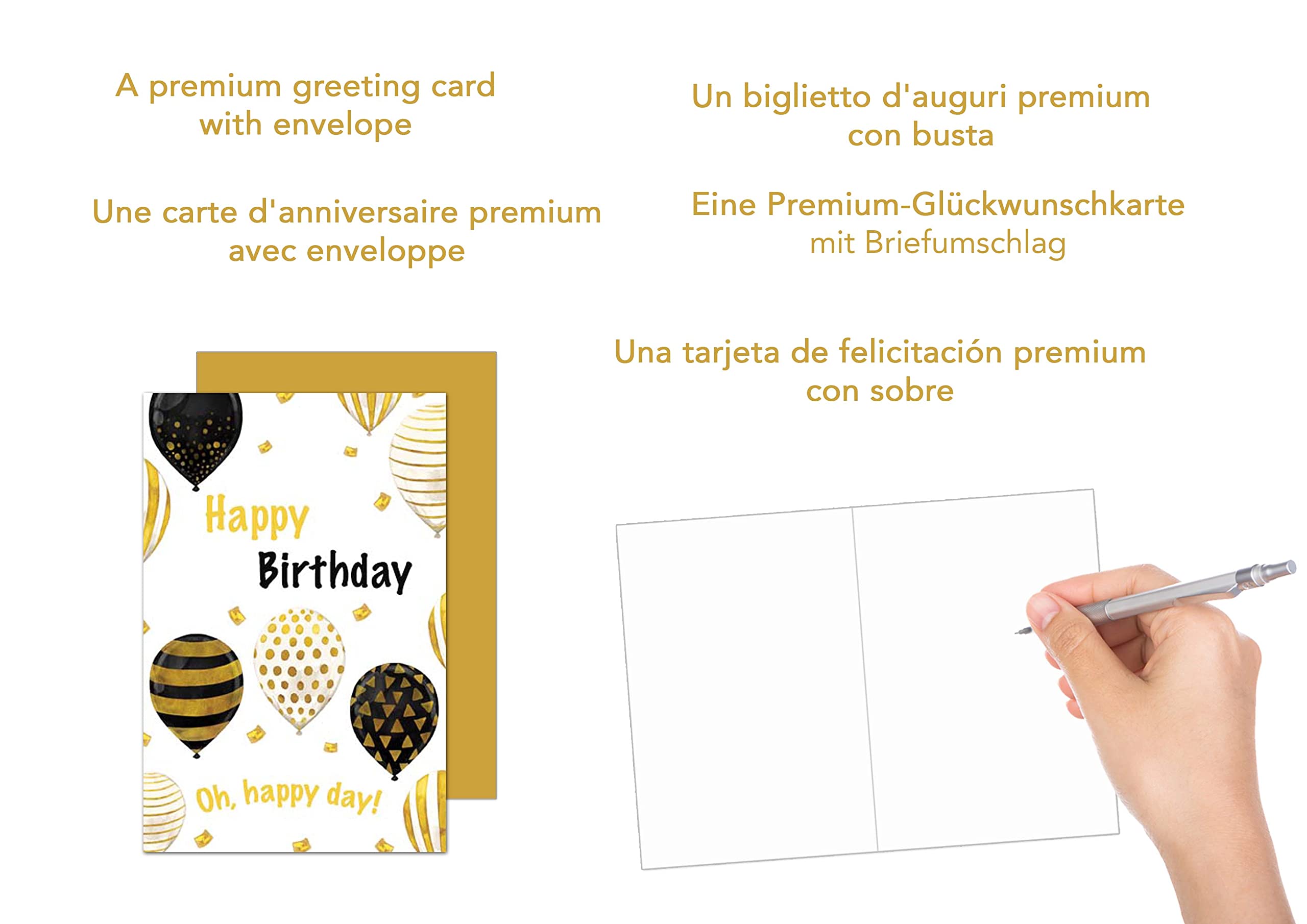Edition Seidel Cartes D'anniversaire Exclusives De Qualité Supérieure Avec Enveloppe - Carte Anniversaire Pour - Happy Birthday - Homme Et Femme (G2780 SW022