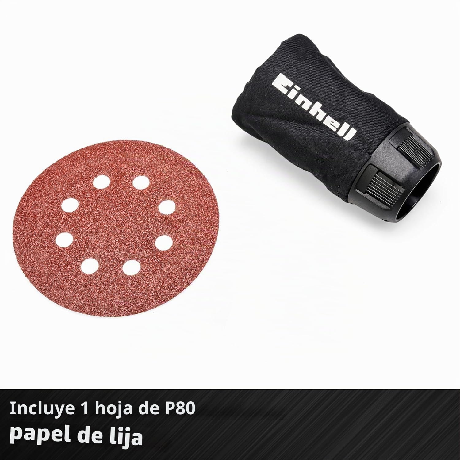 Einhell Lijadora orbital aleatoria inalámbrica TE-RS 18 Li-Solo Power X-Change (ión-litio, electrónica de velocidad, cierre de gancho y bucle, incl. 1x lija P80, sin batería ni cargador)