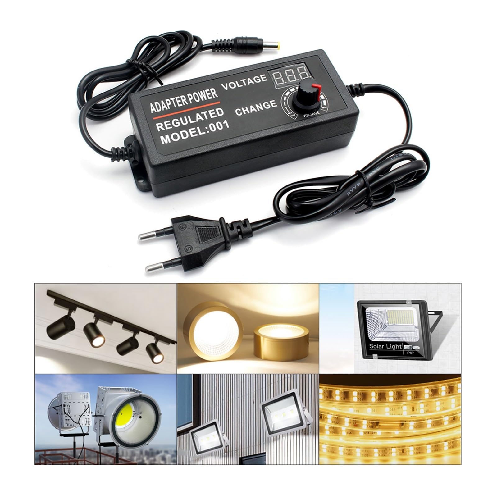 AC DC 220 V na 3 V, 5 V, 6 V, 9 V, 12 V, 15 V, 18 V, 24 V, regulowany zasilacz, 12 V, 2 A, 3 A, 5 A, zasilacz sieciowy, adapter 12 V (kolor: tylko adapter zasilania, rozmiar: 3 V - 24 V 3 A_US)