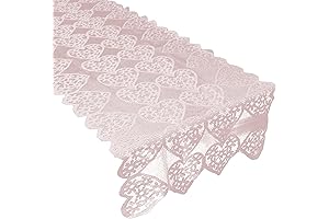 Yueton Pink Heart Lace Table Runner: A Dreamy Touch for Your Romantic Celebrations